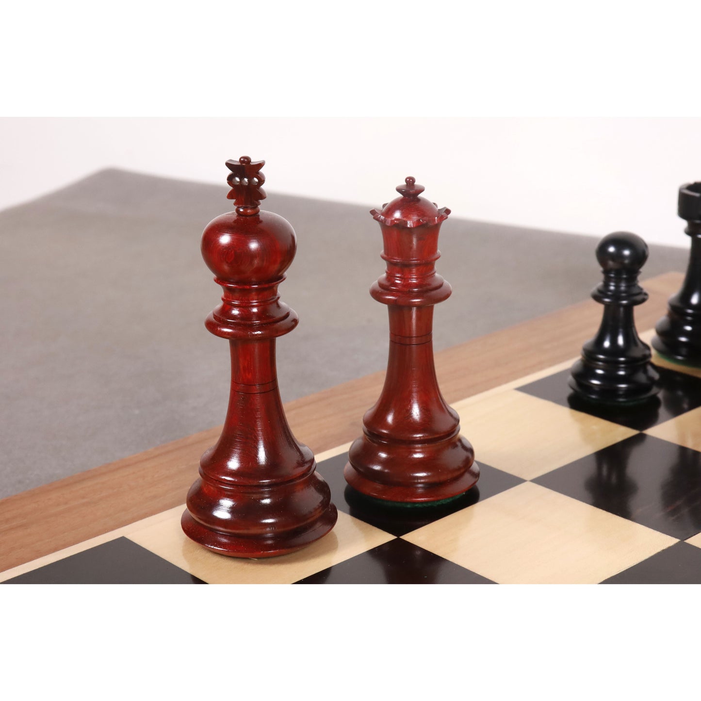 4.6" Prestige Luxury Staunton Chess Set- Chess Pieces Only - Bud Rosewood & Ebony-Triple Weighted
