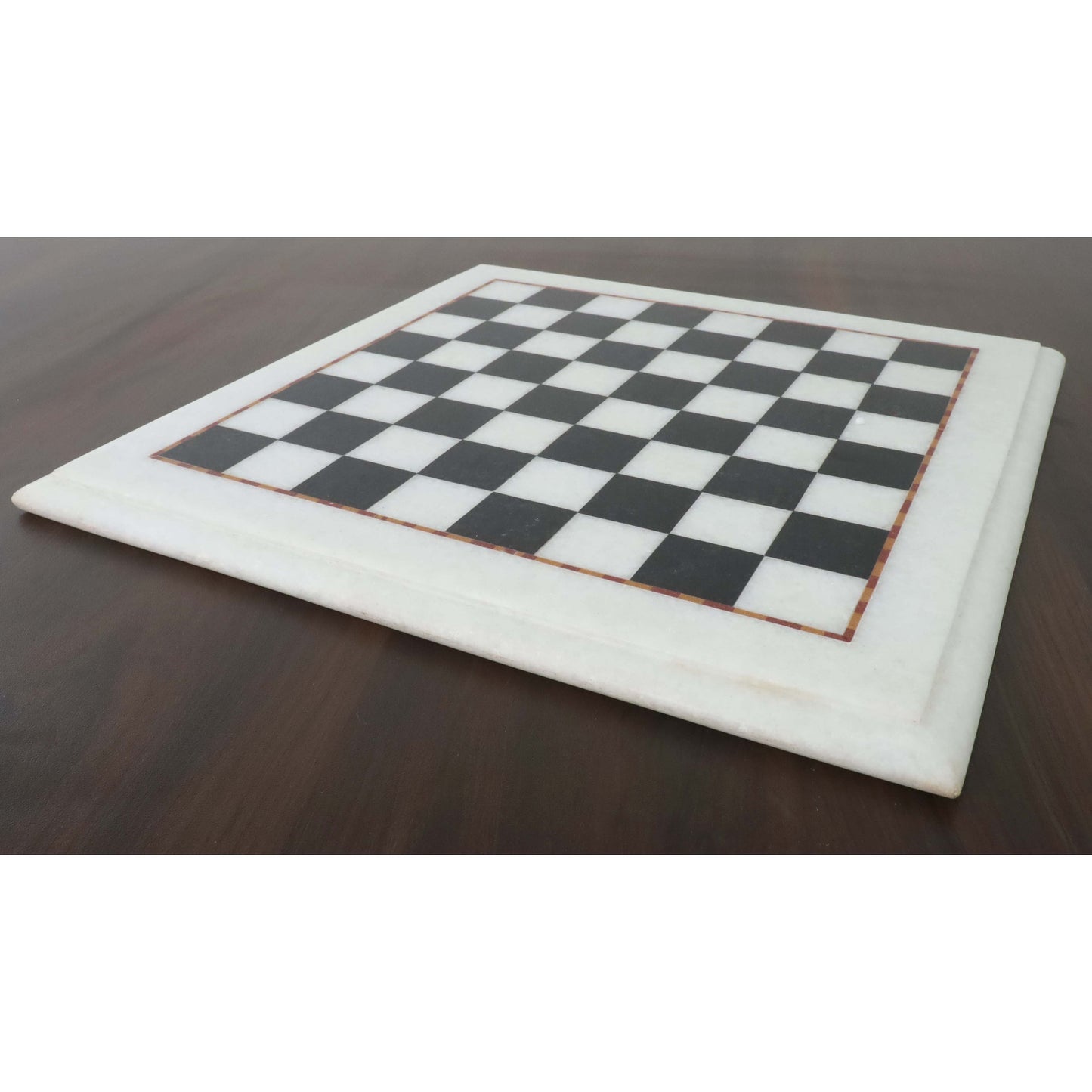 Marble Stone Chess Pieces & Board Set - Black and White - 12" - Handcarved Gift