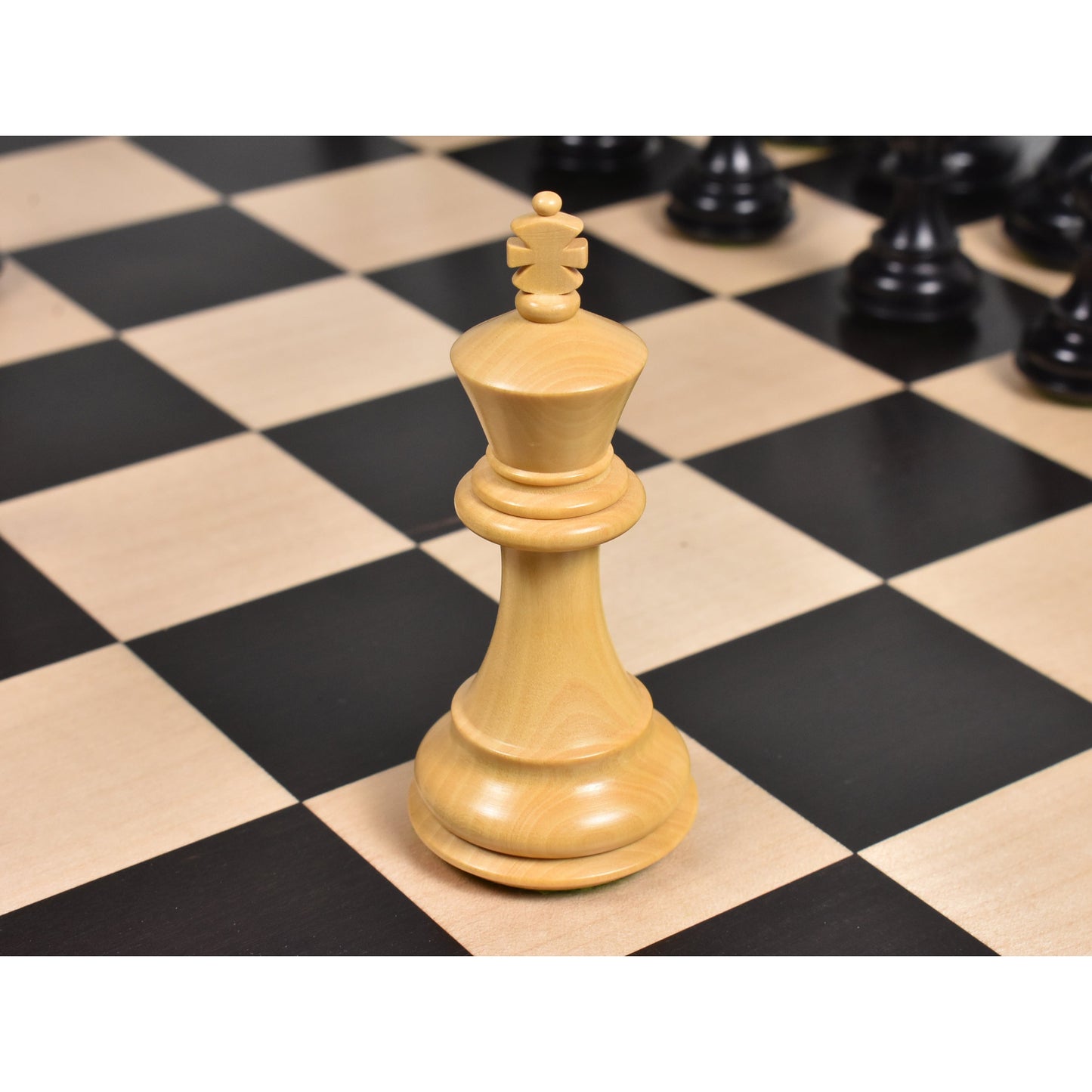 3.6" Professional Staunton Chess Set- Chess Pieces Only- Weighted Ebonised Boxwood