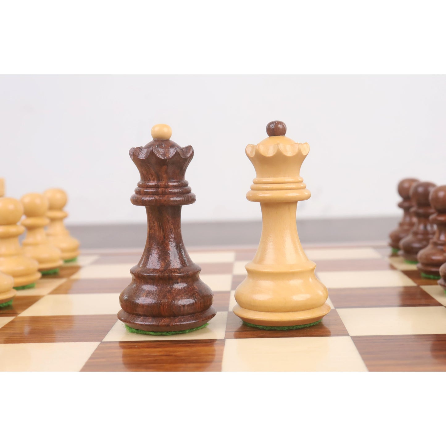 Combo of 3.1" Russian Zagreb Chess Set - Pieces in Golden Rosewood with Board and Box