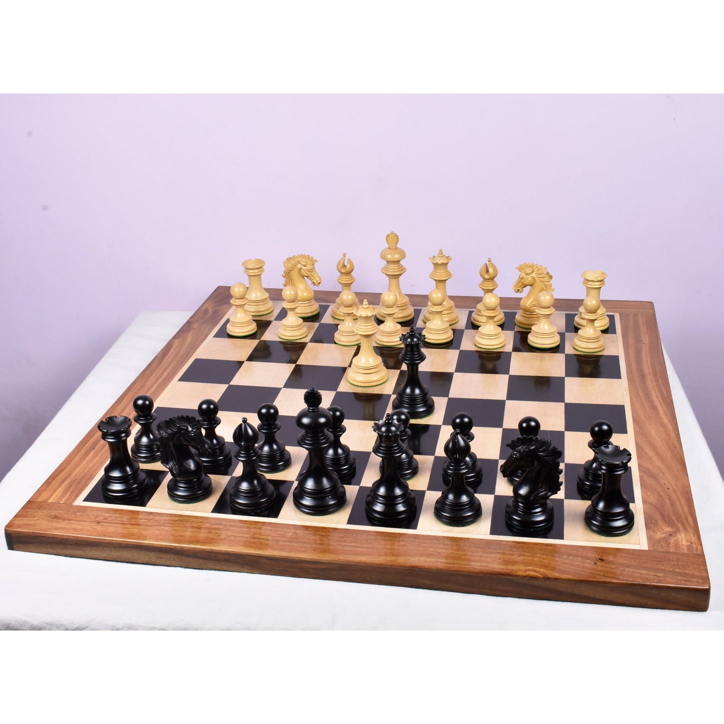 Alexandria Luxury Staunton Chess Set- Chess Pieces Only - Triple Weighted - Ebony Wood