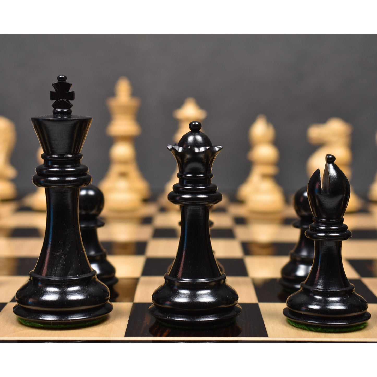 Combo of 3.9" Professional Staunton Chess Set - Pieces in Ebony Wood With Board and Box