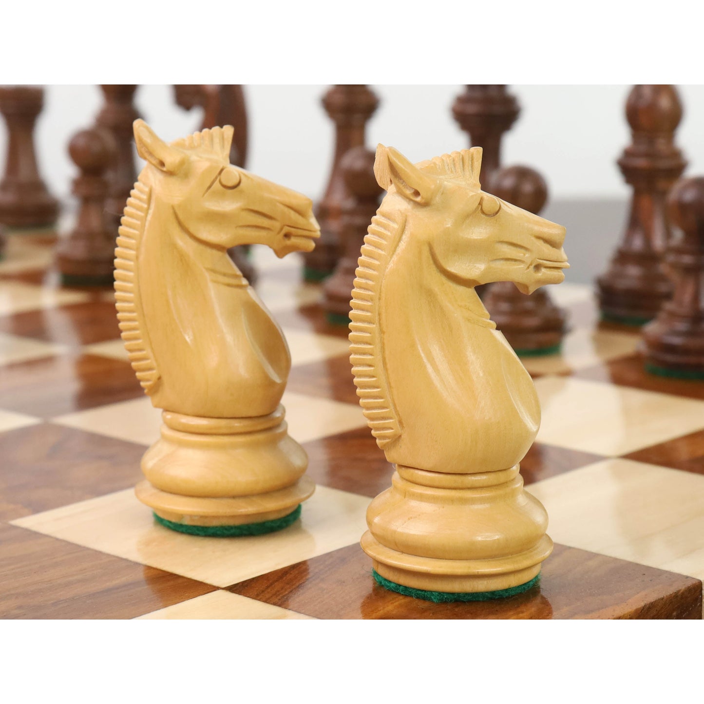 3.4" Meghdoot Series Staunton Chess Set- Chess Pieces Only - Weighted Golden Rosewood