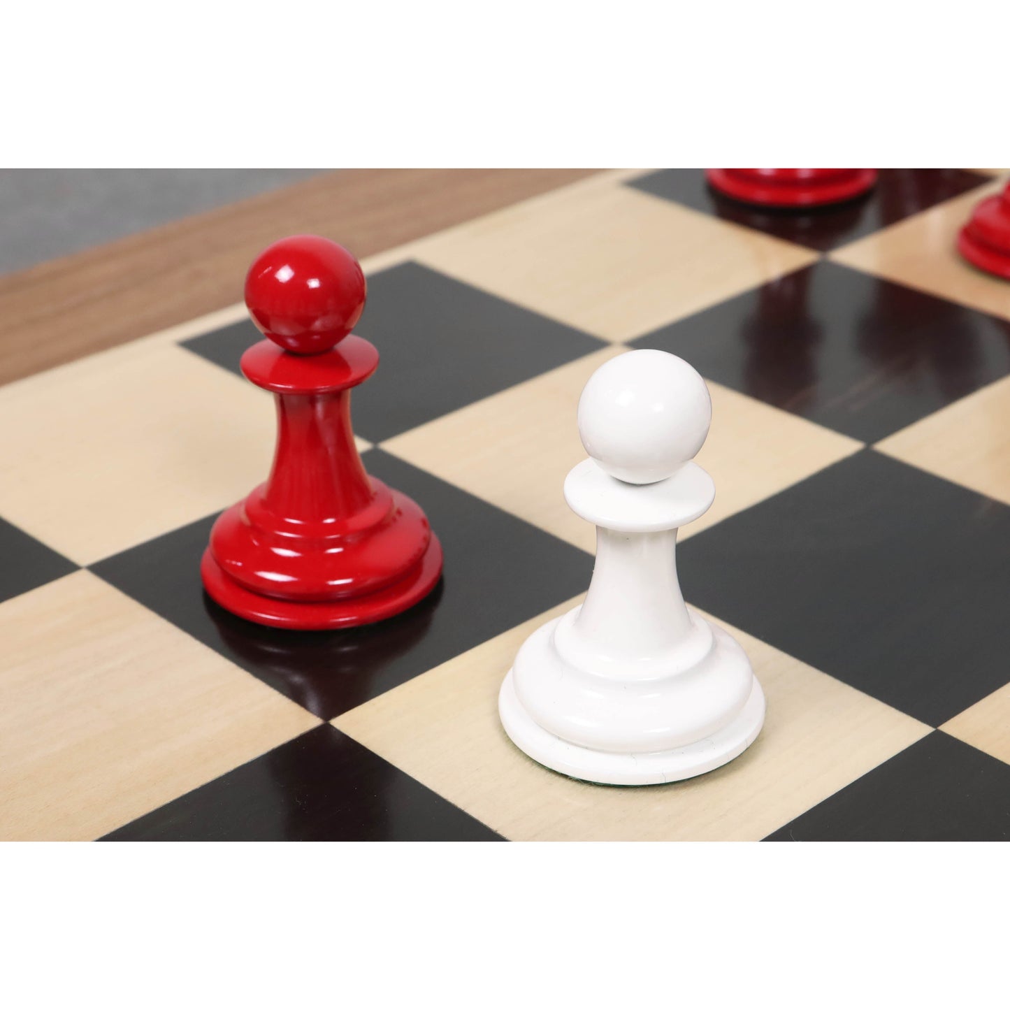 1849-50 Leuchars Cook Staunton Chess Set- Chess Pieces Only-Ivory& Crimson Lacquer-4.5"