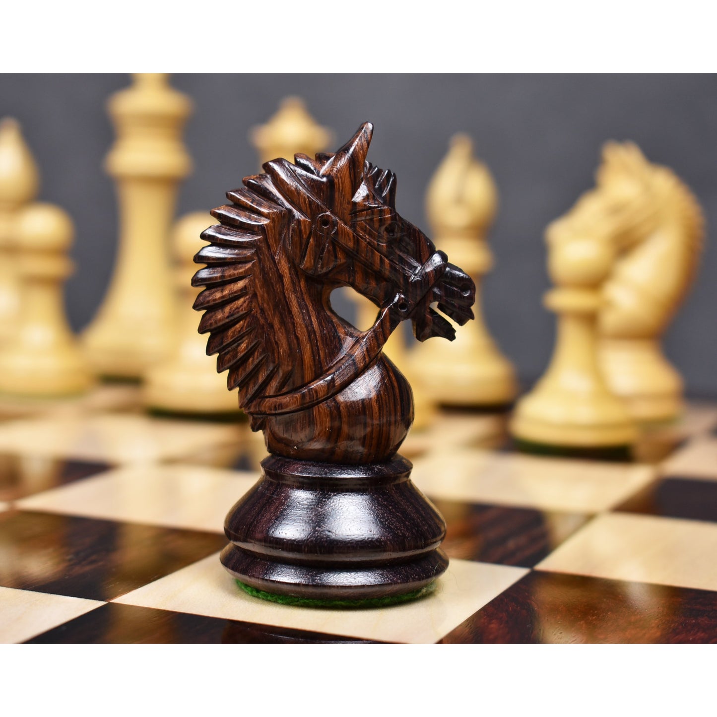 4.2" Rare American Staunton Luxury Chess Set- Chess Pieces Only - Triple Weighted Rosewood