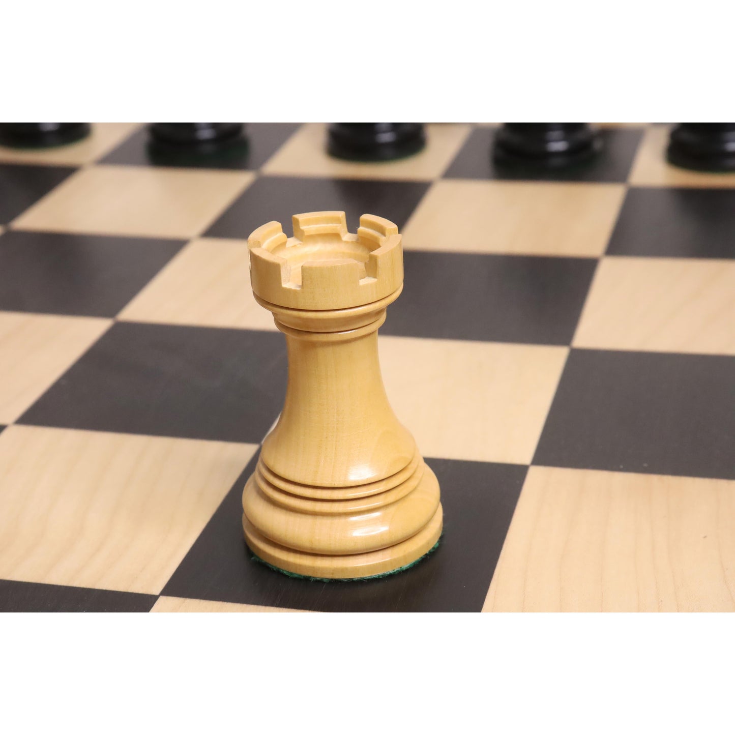 Slightly Imperfect 4.2" Luxury Patton Staunton Chess Set - Chess Pieces Only - Ebony Wood - Triple Weighted