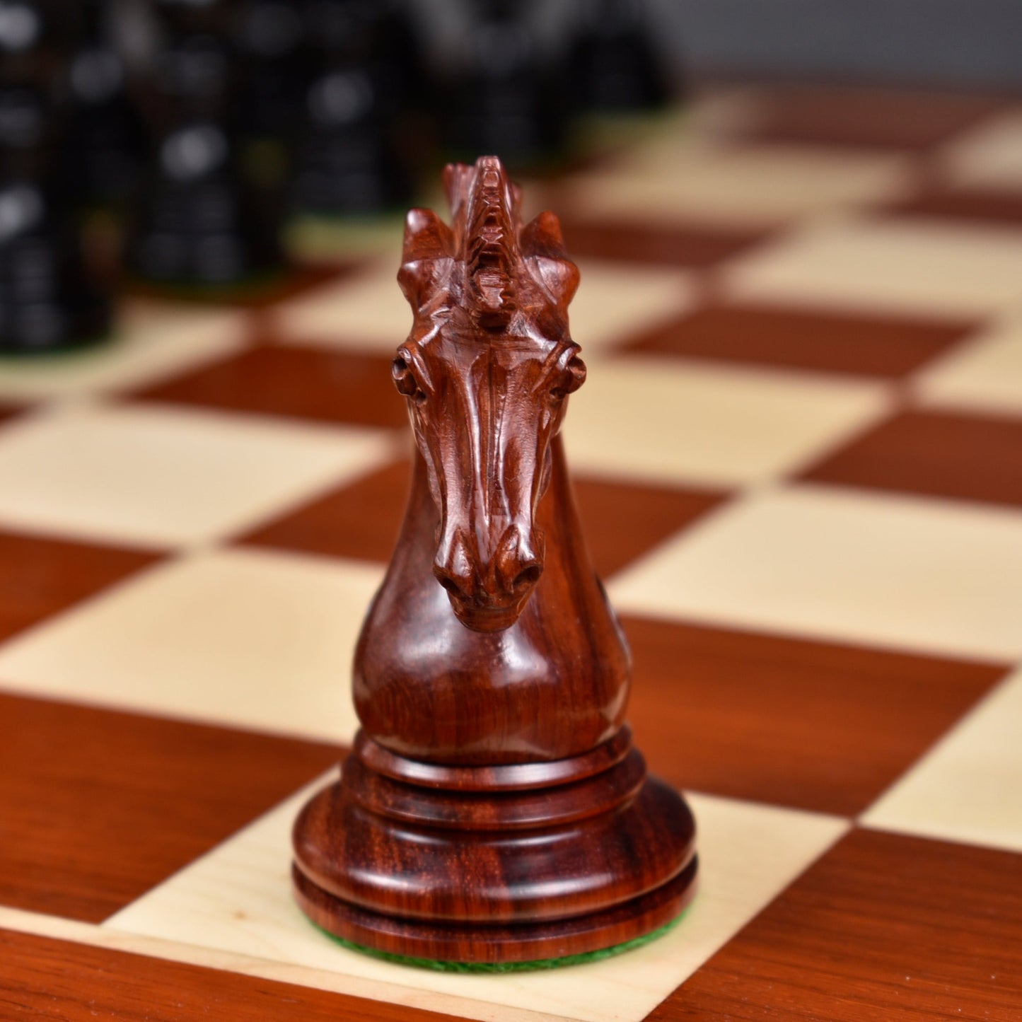Alexandria Luxury Staunton Chess Set- Chess Pieces Only - Triple Weighted - Ebony & Bud Rosewood