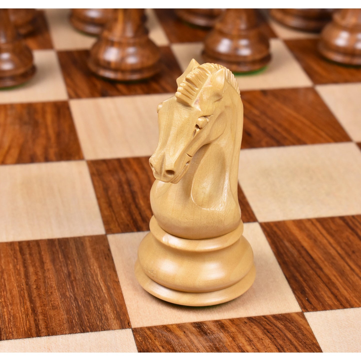 3.9" Craftsman Knight Staunton Chess Set- Chess Pieces Only - Double Weighted Sheesham Wood