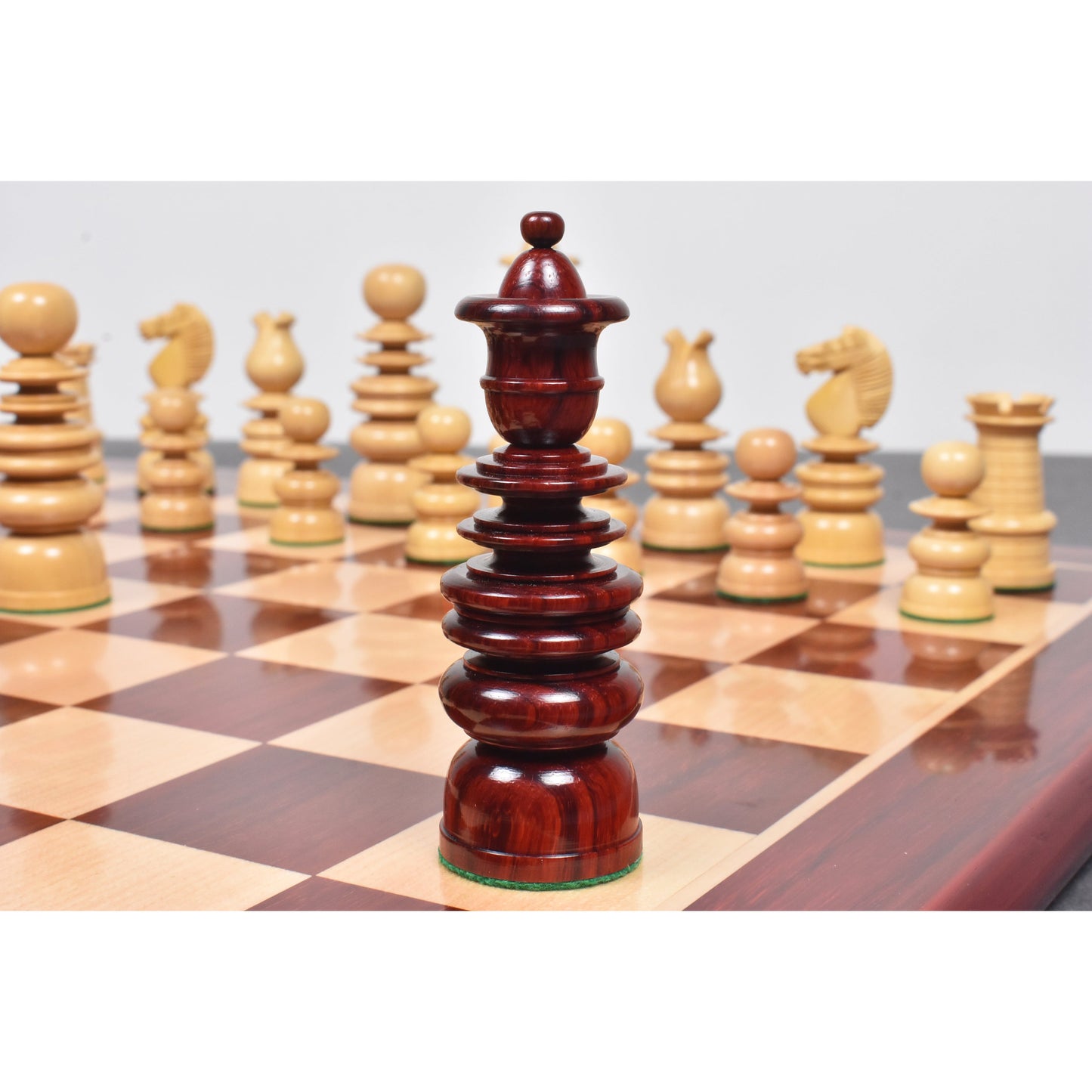 4.3" St. George Pre-Staunton Calvert Chess Set- Chess Pieces Only – Bud Rosewood & Boxwood