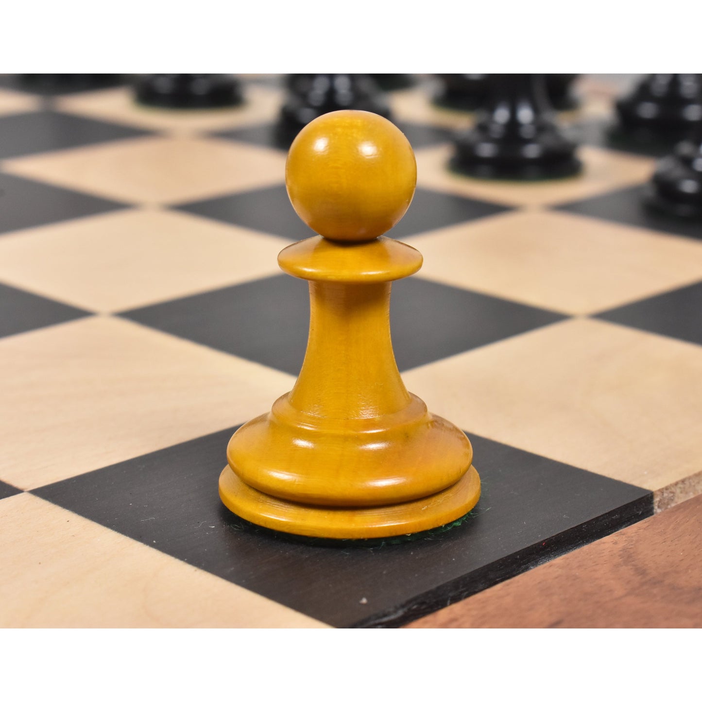 3.5" 1852-55 Harrwitz Staunton Chess Set- Chess Pieces Only- Antiqued Boxwood & Ebony