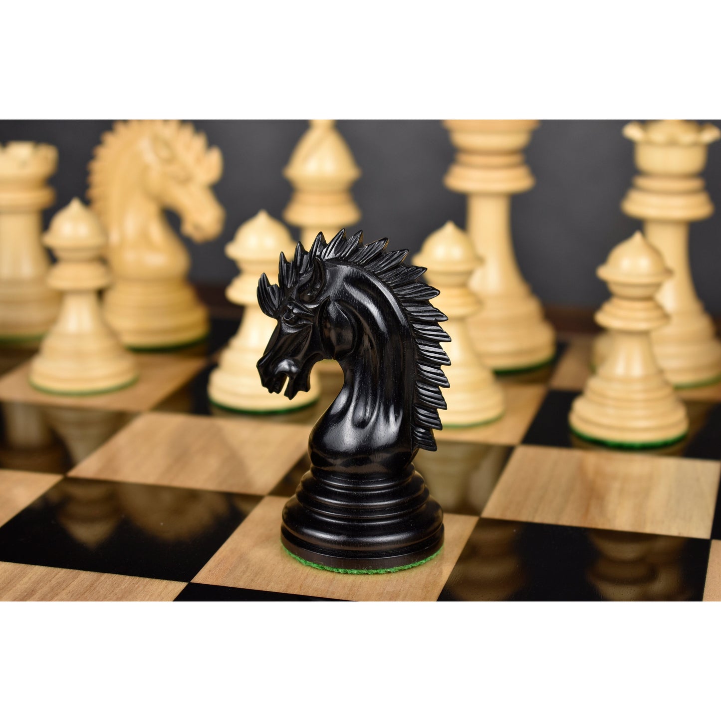 Combo of 4.4" Dragon Luxury Staunton Chess Set - Pieces in Ebony Wood with Board and Box