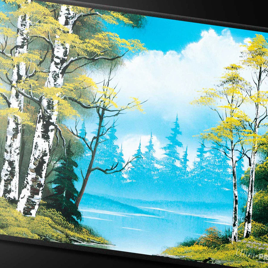 Bob Ross: Lakeside Path Black Stitched Playmat