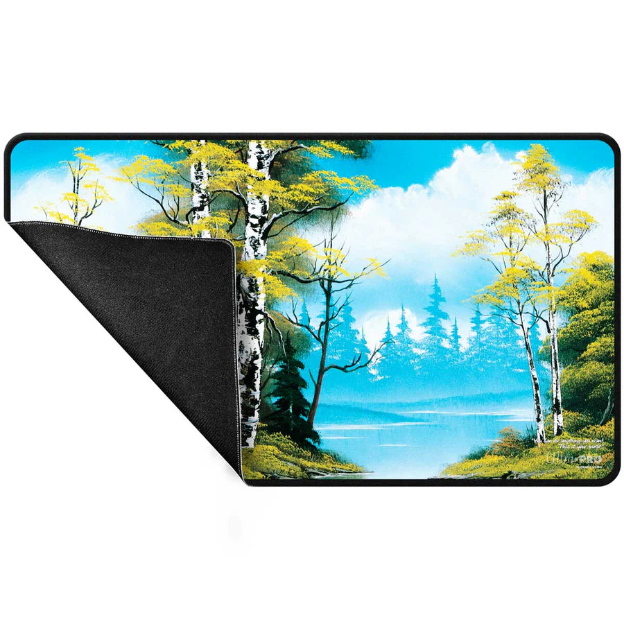 Bob Ross: Lakeside Path Black Stitched Playmat