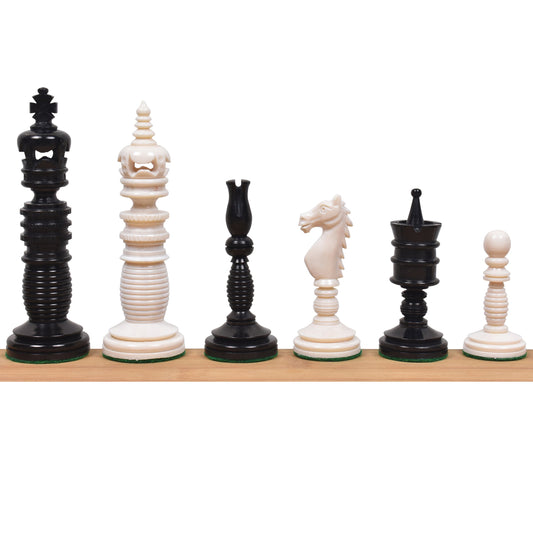 4.4″ Minaret Series Hand Carved Camel Bone Chess Set- Chess Pieces Only – Ivory White
