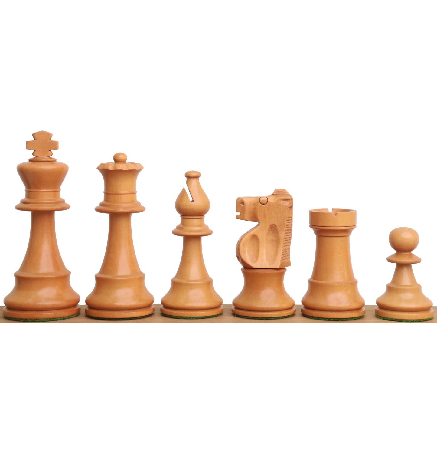 Improved French Lardy Chess Set- Chess Pieces Only - Antiqued boxwood - 3.9" King
