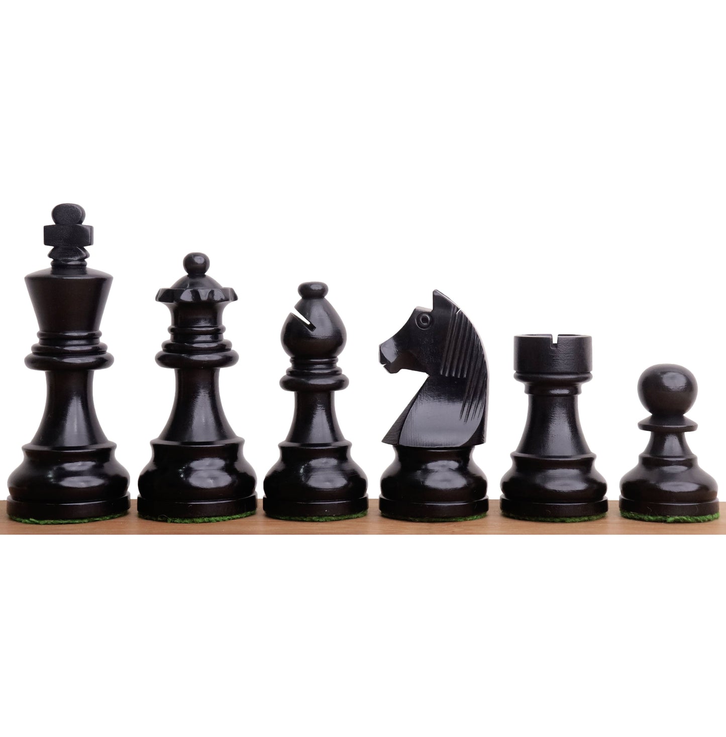 3.3" Tournament Staunton Chess Set- Chess Pieces Only - Ebonised Boxwood- Compact size