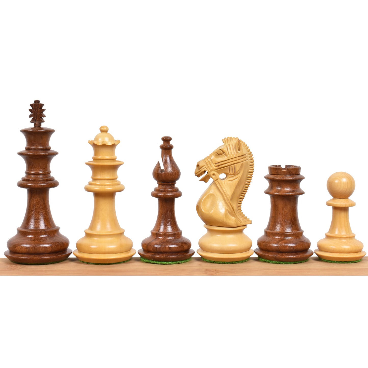 4.2" Supreme Luxury Sheesham Wood Weighted Chess Set- Chess Pieces Only - Extra Queens