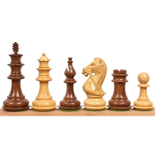 4.2" Supreme Luxury Sheesham Wood Weighted Chess Set- Chess Pieces Only - Extra Queens
