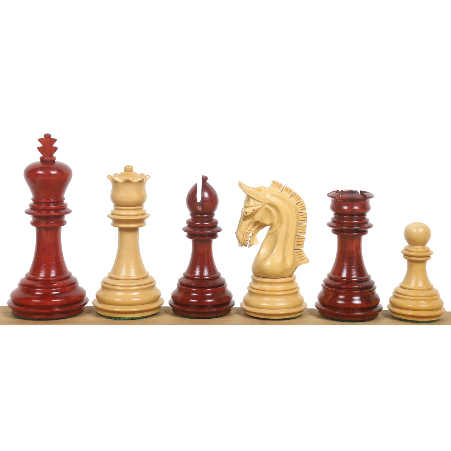 3.8" Imperial Staunton Chess Set- Chess Pieces Only - Weighted Bud Rose Wood