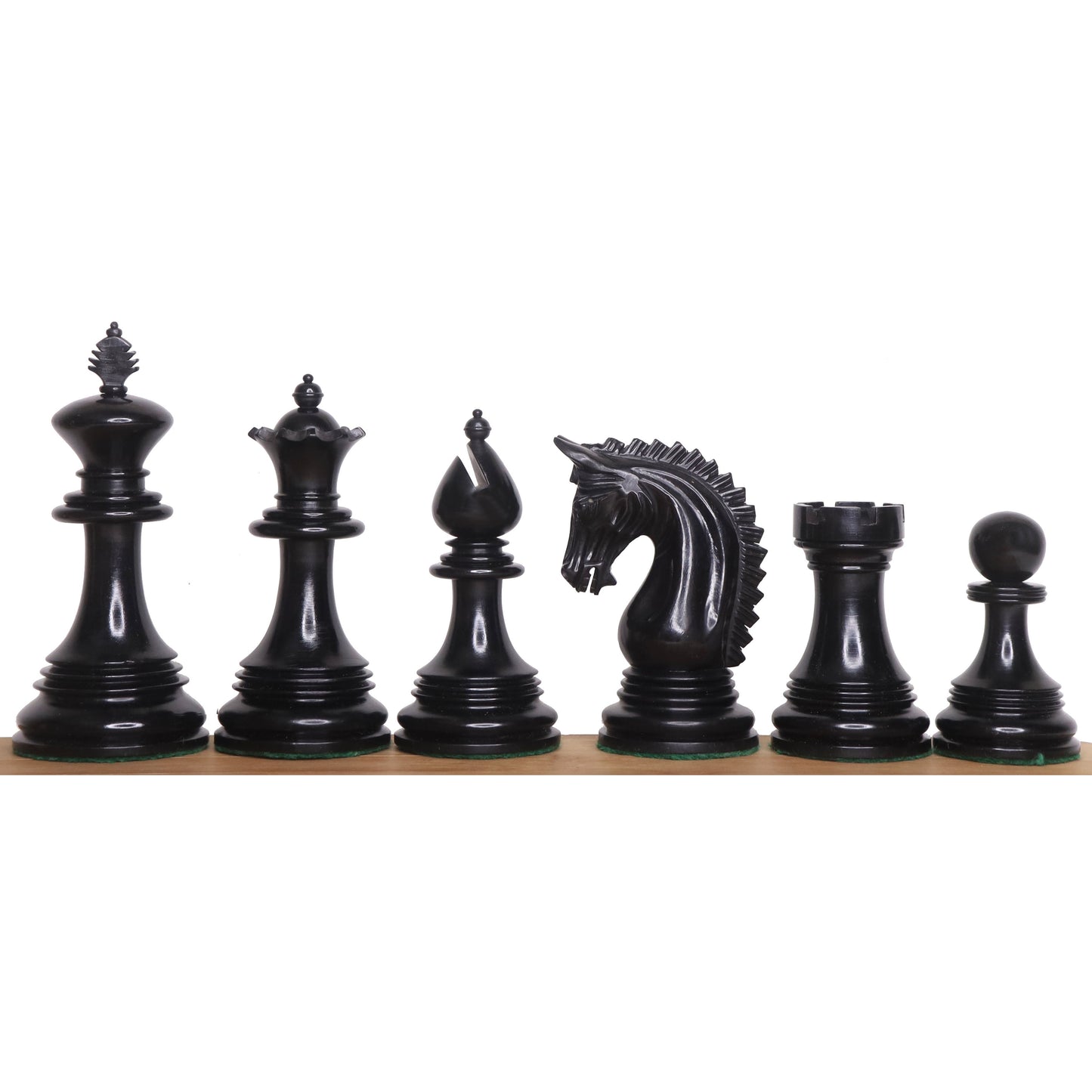 Slightly Imperfect 4.2" Luxury Patton Staunton Chess Set - Chess Pieces Only - Ebony Wood - Triple Weighted