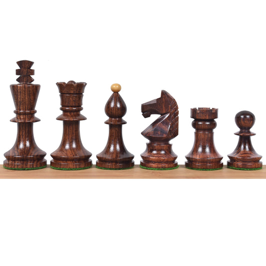 3.8" Romanian Hungarian Tournament Chess Set- Chess Pieces Only - Weighted Rosewood