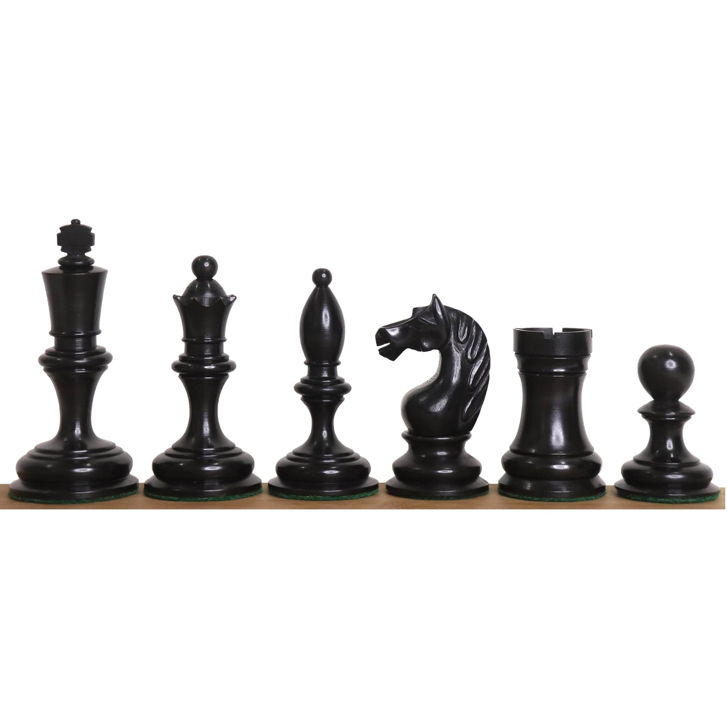 1933 Botvinnik Flohr-I Soviet Chess Set- Chess Pieces Only - Ebonised Boxwood - 3.6" King