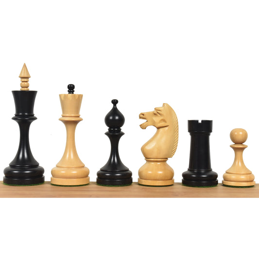 4.5" Circa 1960's Soviet Russian Chess Set- Chess Pieces Only-Double Weighted Boxwood