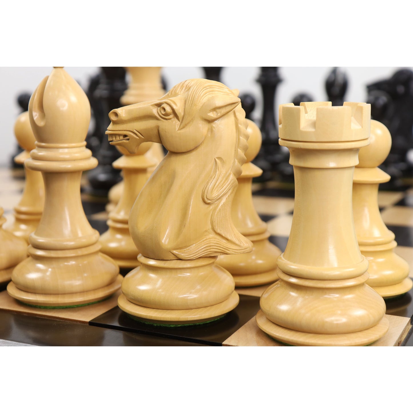 Combo of 6.1" Mammoth Luxury Staunton Chess Set - Pieces in Ebony Wood with 25" Chess board
