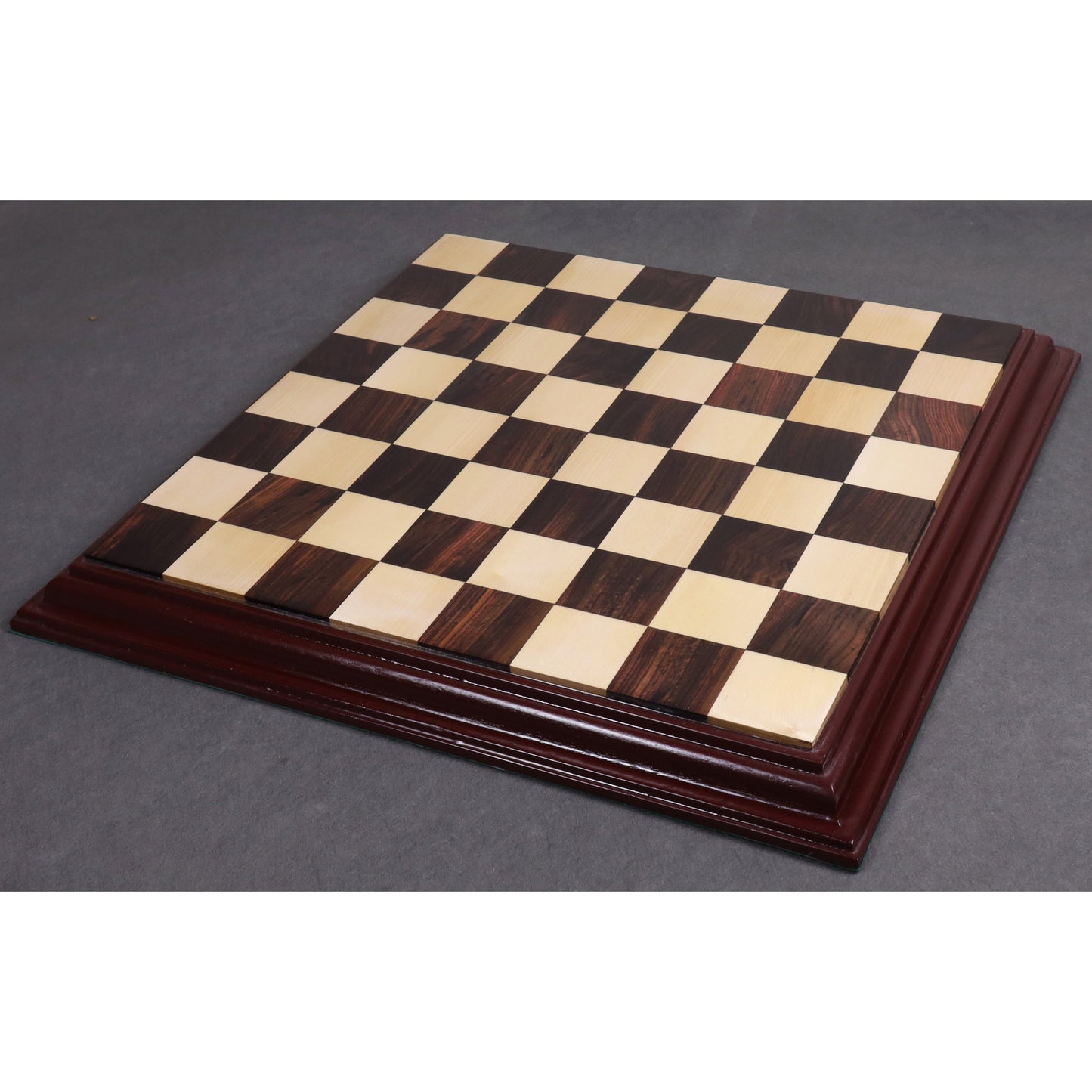 21" Rosewood & Maple Wood Luxury Chess board with Carved Border - 57 mm Square