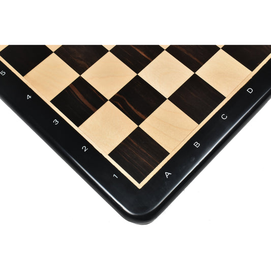 19" Large Solid Inlaid Ebony & Maple Wood Chess board - 50mm square-Algebraic Notations