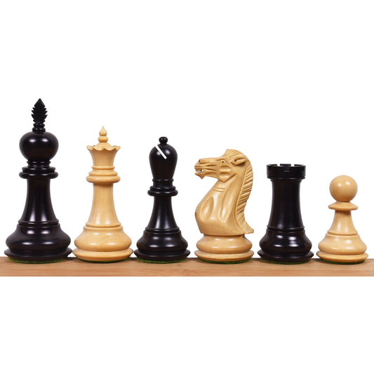 4.2" Executive Staunton Chess Set- Chess Pieces Only- Weighted Ebonised Boxwood