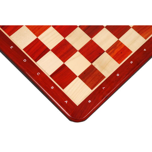 21" Chess board -Solid Bud Rosewood and Maple- 55 mm square- Algebraic Notations