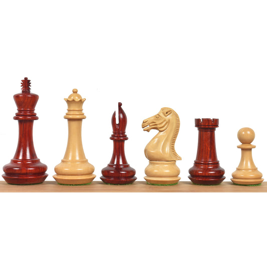 4.1" Chamfered Base Staunton Chess Set- Chess Pieces Only- Triple Weighted Bud Rosewood