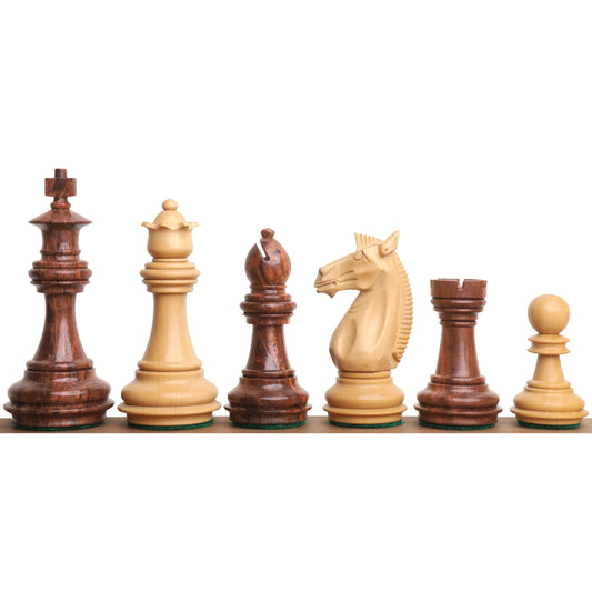 3.4" Meghdoot Series Staunton Chess Set- Chess Pieces Only - Weighted Golden Rosewood