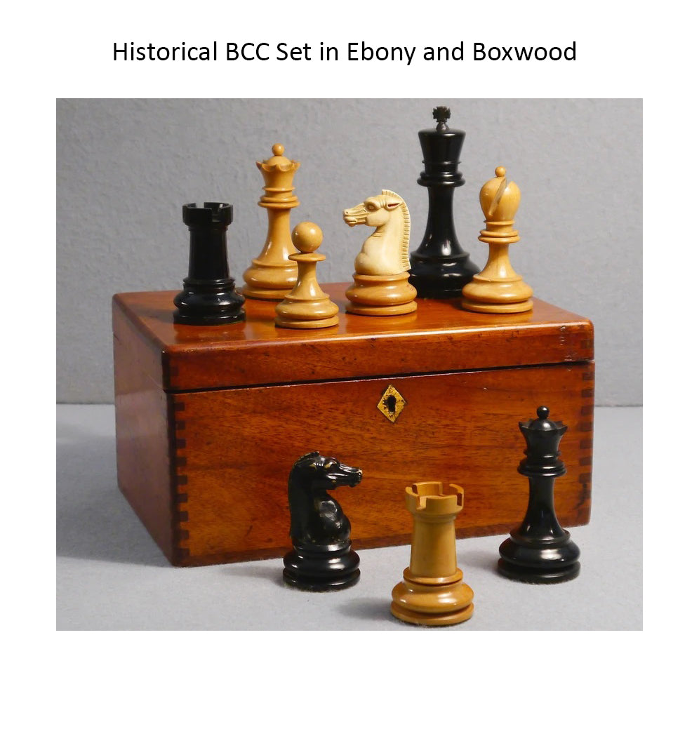 4.3" British Chess Company (BCC) Chess Set- Chess Pieces Only - Ebony Wood - Triple Weight