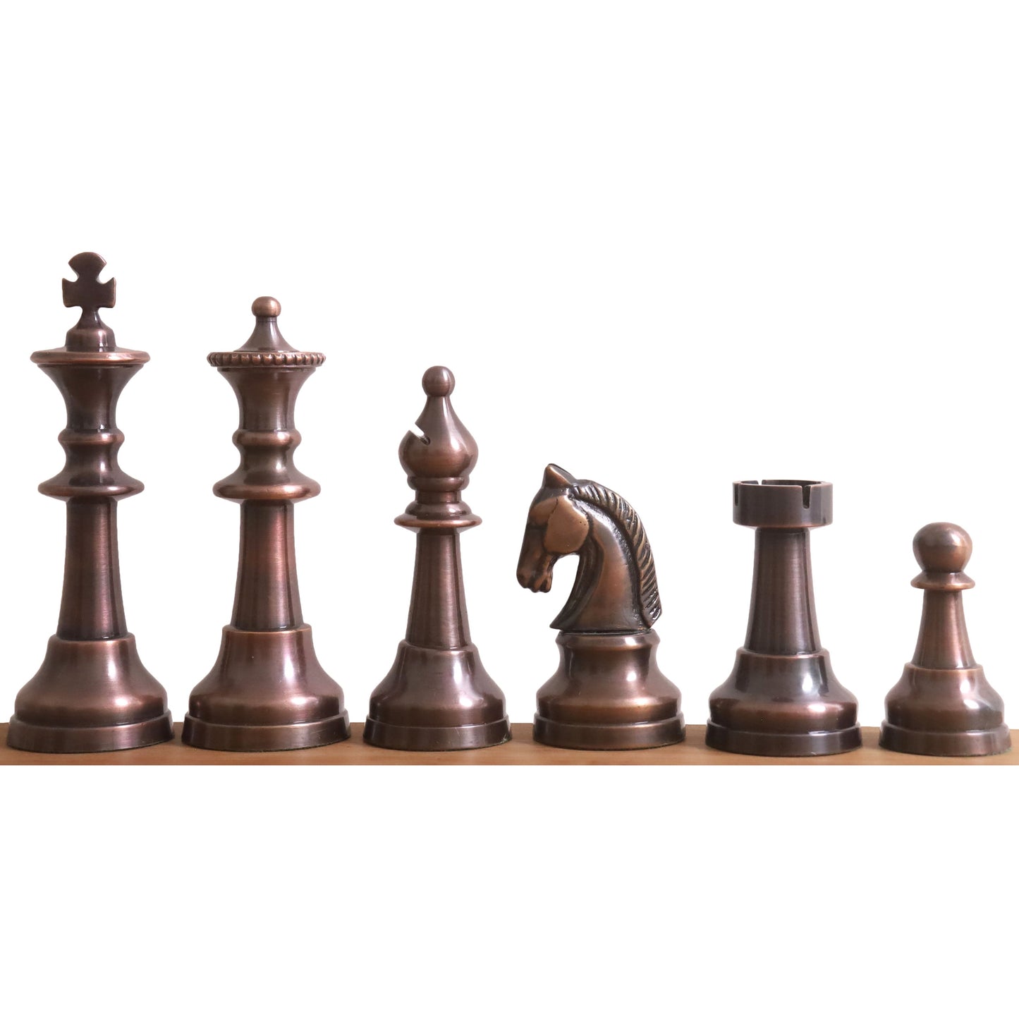 3.5" Elegance Series Brass Metal Luxury Chess Set - Pieces Only- Antiqued Copper