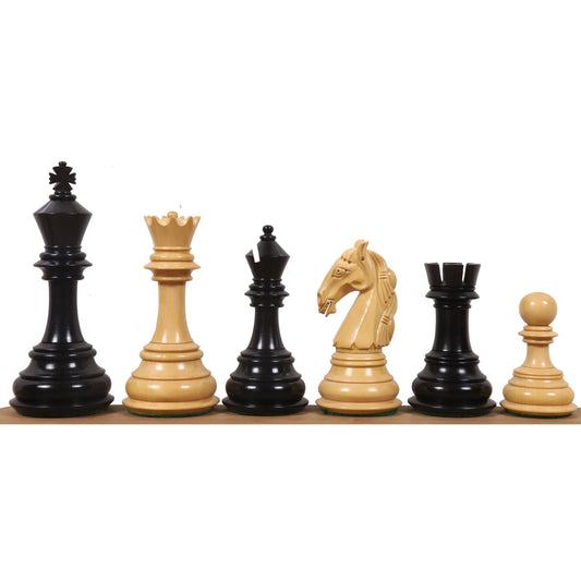 4.6″ Rare Columbian Triple Weighted Luxury Chess Set- Chess Pieces Only - Ebony Wood