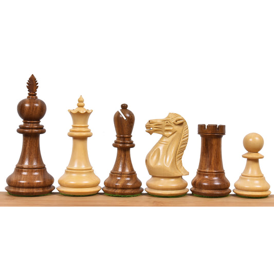 4.2" Executive Staunton Chess Set- Chess Pieces Only - Weighted Golden Rosewood
