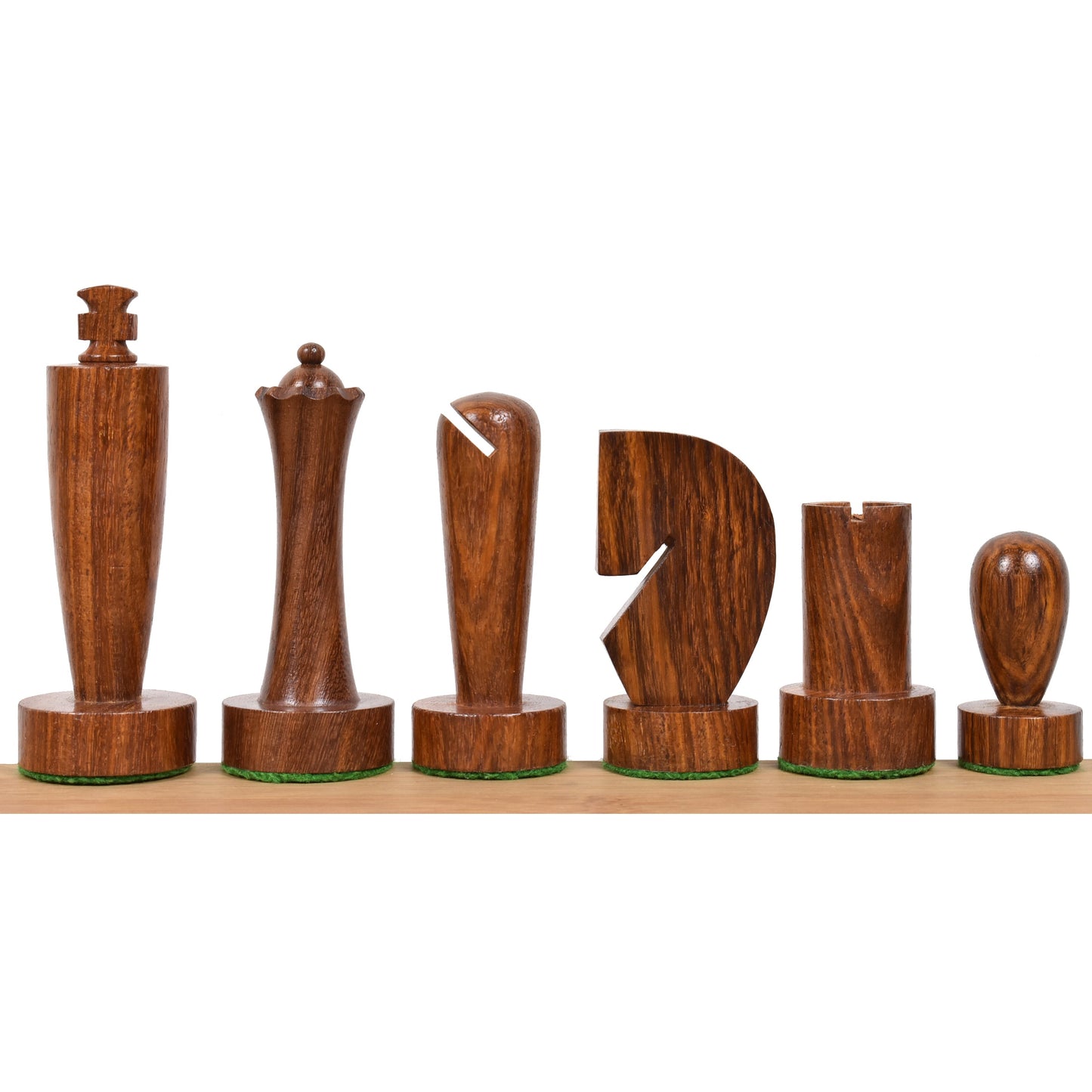 3.9" Minimalist Berliner Combo Chess set-Chess pieces with board - Golden Rosewood