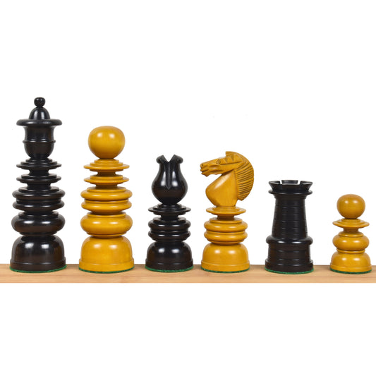 4.3" St. George Pre-Staunton Calvert Chess Set- Chess Pieces Only-Antiqued Boxwood And Ebony