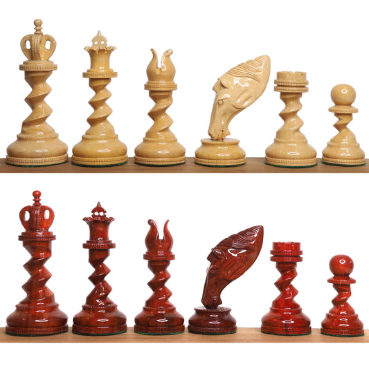 4.3" Grazing Knight Luxury Staunton Chess Set- Chess Pieces Only-Lacquered Bud Rosewood