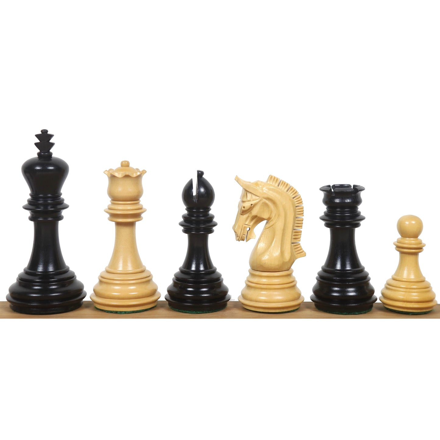 Combo of 3.8" Imperial Staunton Luxury Ebony Wood Chess Pieces with 21" Ebony Chess Board