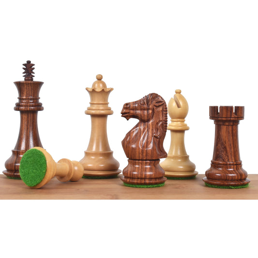 3.9" Royal Knight Staunton Chess Set- Chess Pieces Only- Triple Weight Golden Rosewood