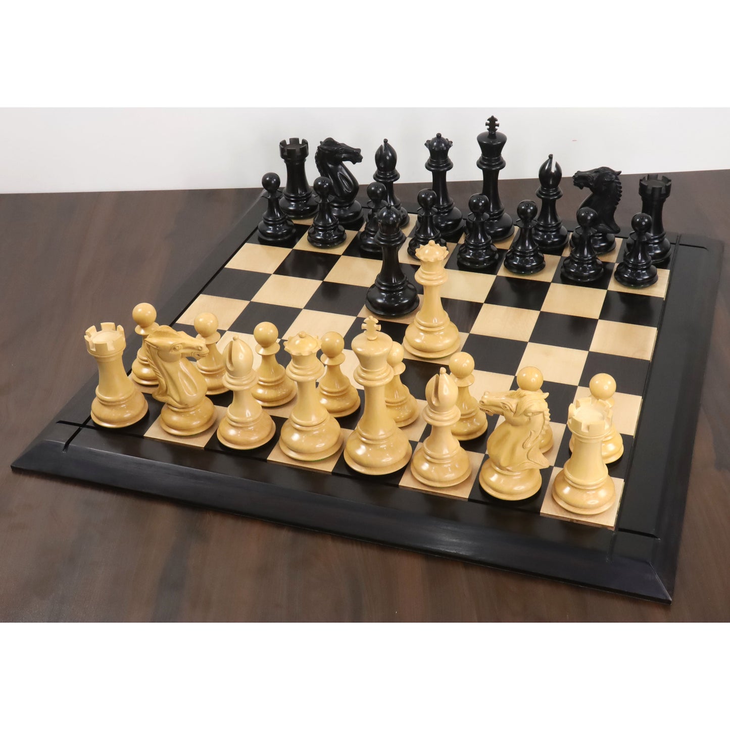 Combo of 6.1" Mammoth Luxury Staunton Chess Set - Pieces in Ebony Wood with 25" Chess board