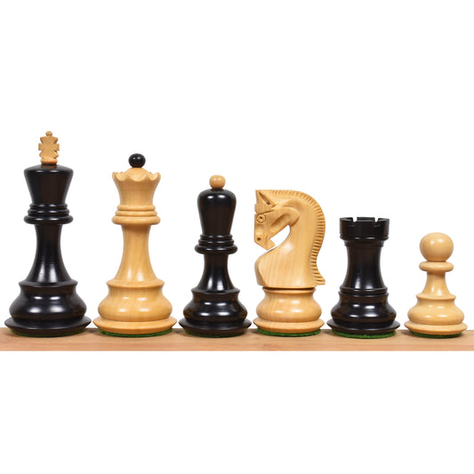 3.9" Russian Zagreb 59' Series Chess Set- Chess Pieces Only - Weighted Ebonised wood