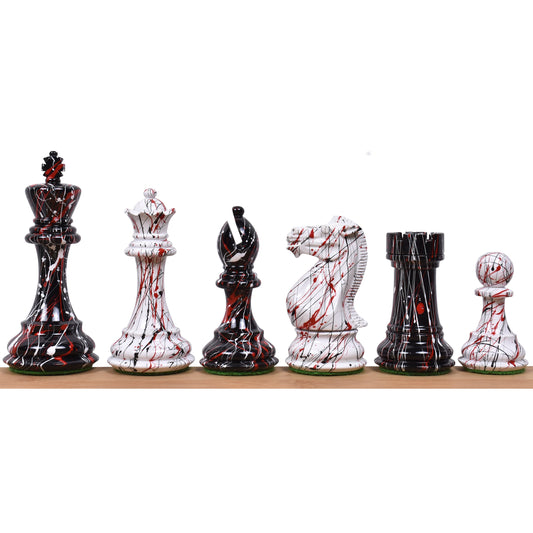 Slightly Imperfect 4.1" Texture Painted Staunton Chess Set- Chess Pieces Only - Weighted Boxwood