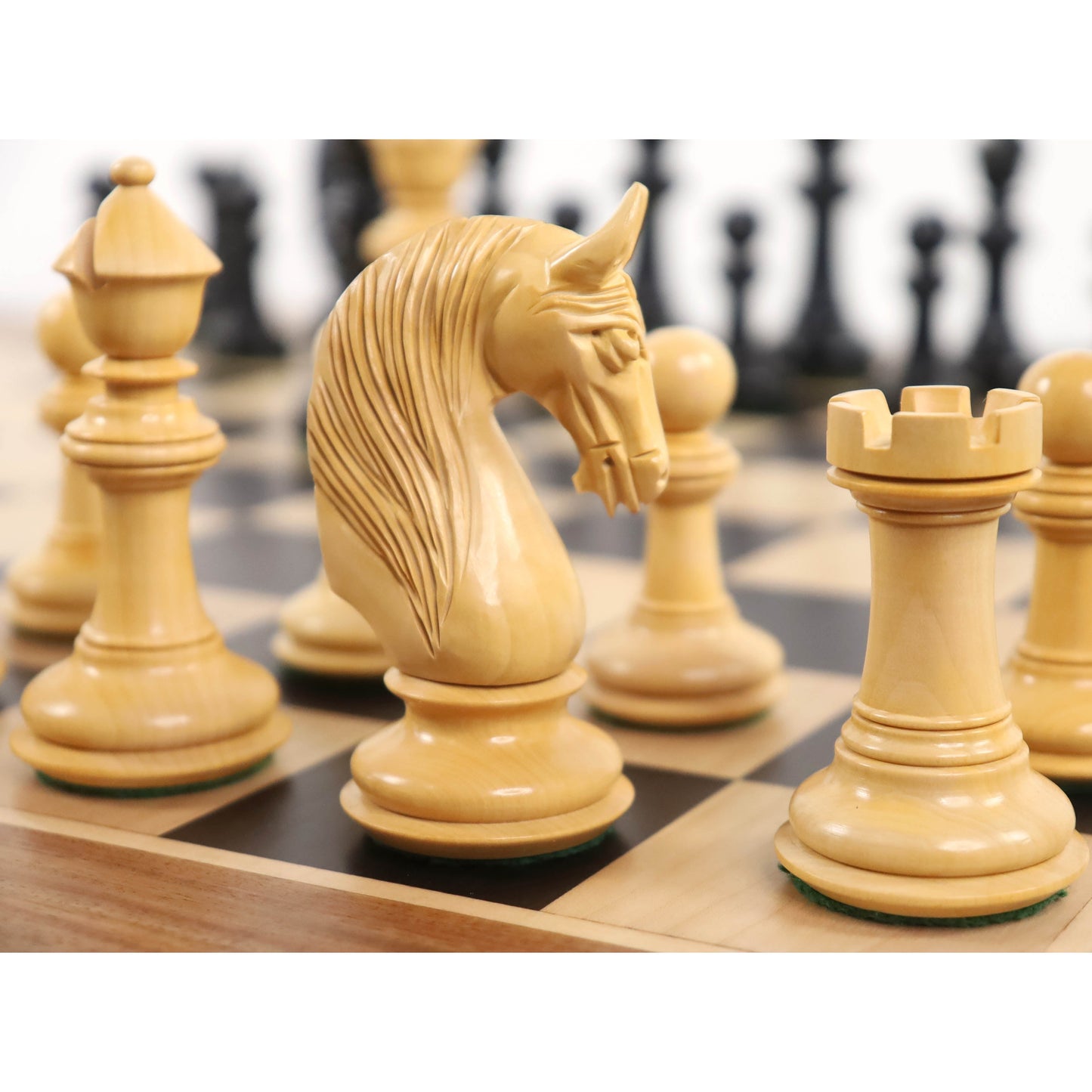 4.6" Bath Luxury Staunton Chess Set- Chess Pieces Only - Ebony Wood - Triple Weight