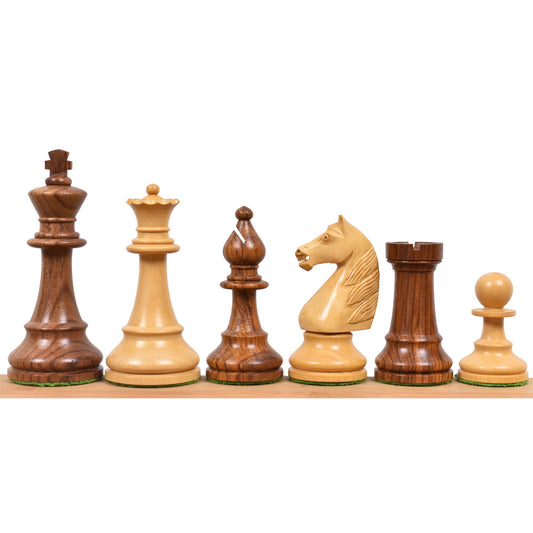 French Grandmaster's Staunton Chess Set- Chess Pieces Only- Golden Rosewood - 4.1" King