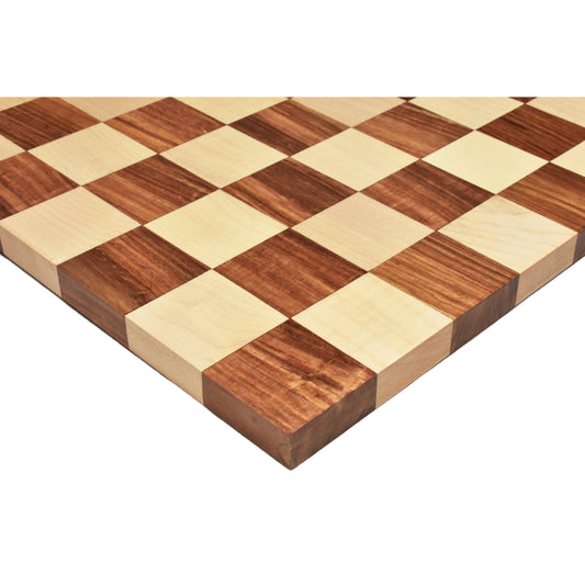 Borderless Hardwood End Grain Chess board - Golden Rosewood & Maple-55 mm square