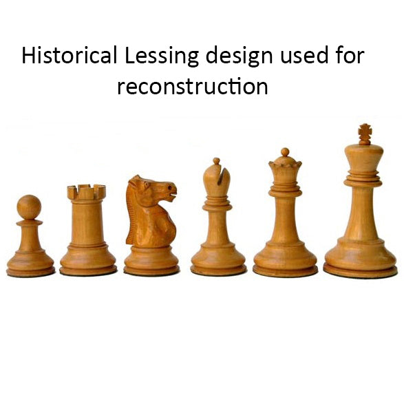 Combo of 3.9" Lessing Staunton Chess Set - Pieces in Ebony Wood With Board and Box